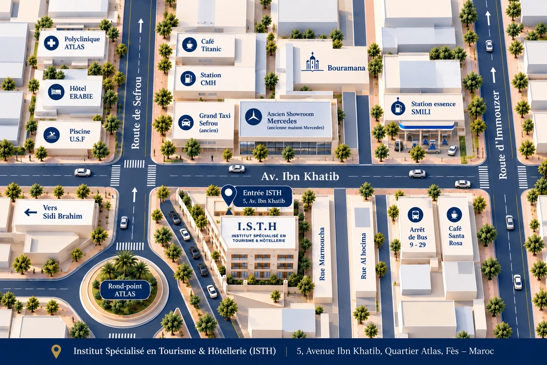 Plan isométrique du quartier Atlas de Fès